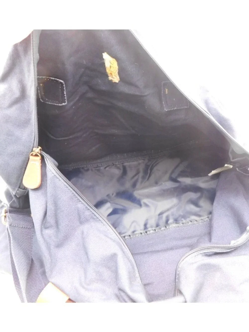 Ralph Lauren Navy Canvas Duffel Travel Gym Bag Leather Handle